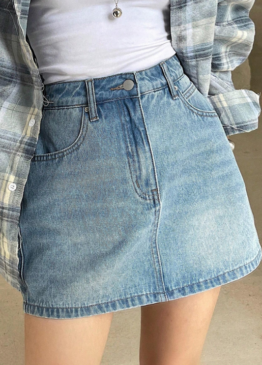 Dazy Star Falda pantalón informal de mezclilla para mujer en verano