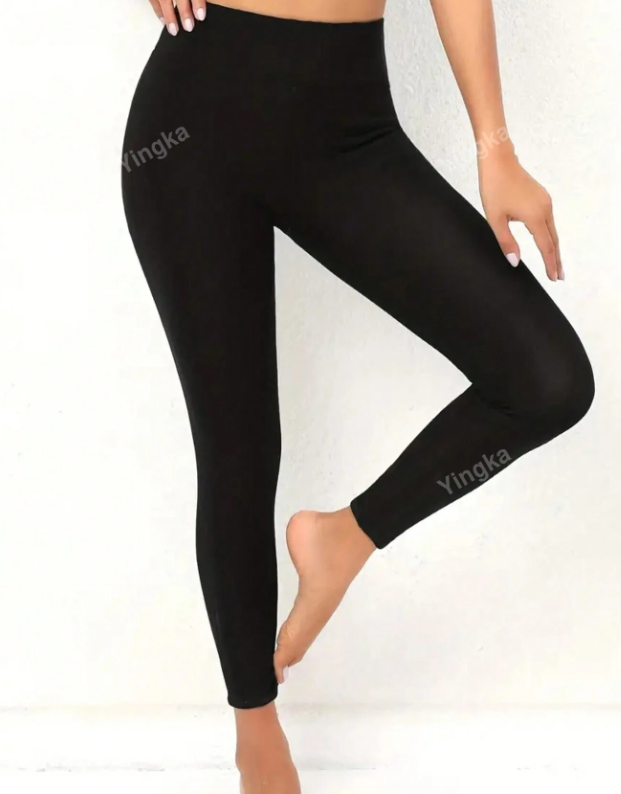 Pantalones informales cálidos de unicolor para talla grande, para uso diario