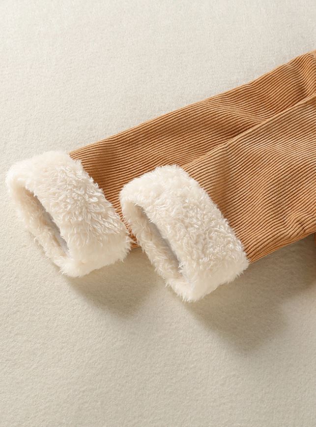 Chaqueta De Corduroy Con Cuello Borg Forrado, Solapa De Bolsillos Y Botones Y Ajuste Entallado Para