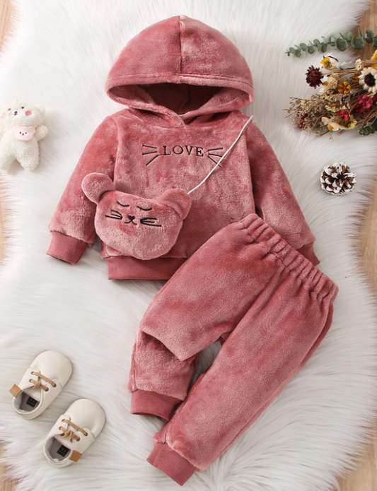 Conjunto De Sudadera Con Capucha Y Pantalones Con Bordado De Letras