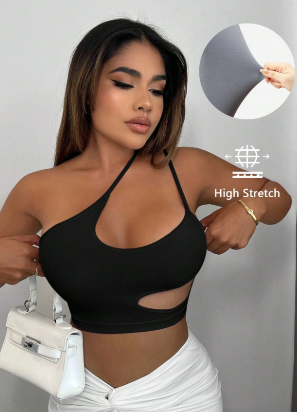 SHEIN SXY Top crop de un hombro con abertura