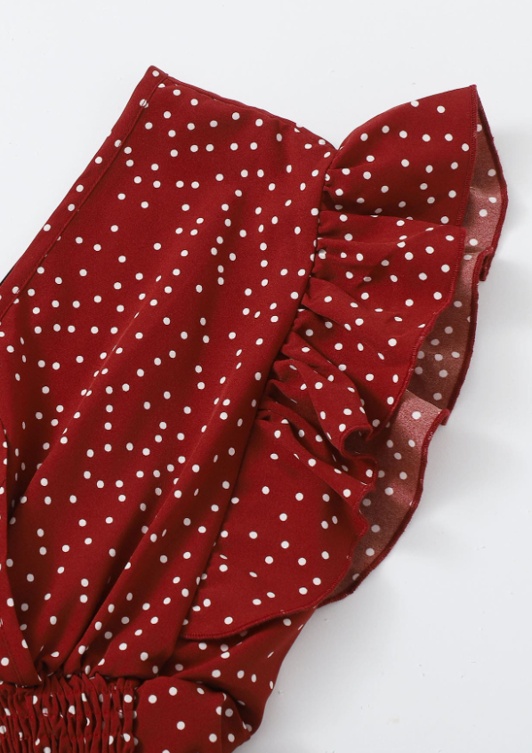 Breezaya Top de lunares con nudo fruncido ribete fruncido