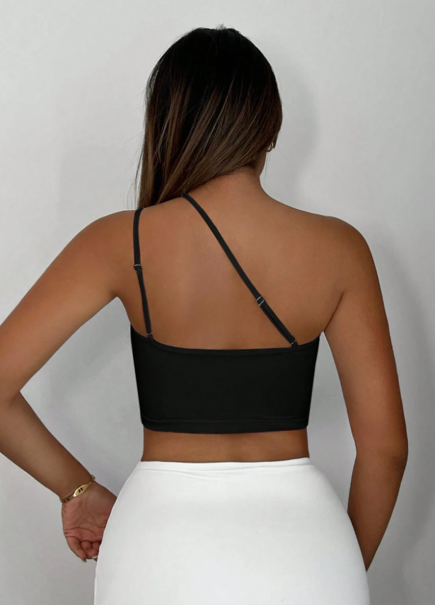 SHEIN SXY Top crop de un hombro con abertura