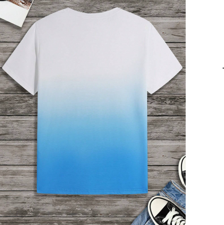 Camiseta informal de manga corta con cuello redondo para hombre con estampado de palmeras