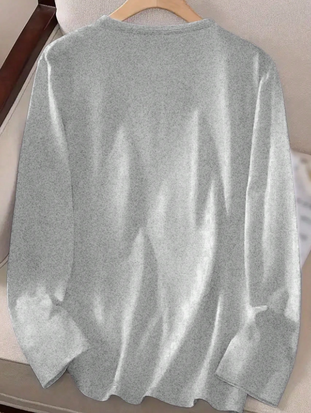 Camiseta redonda con estampado de flores casual