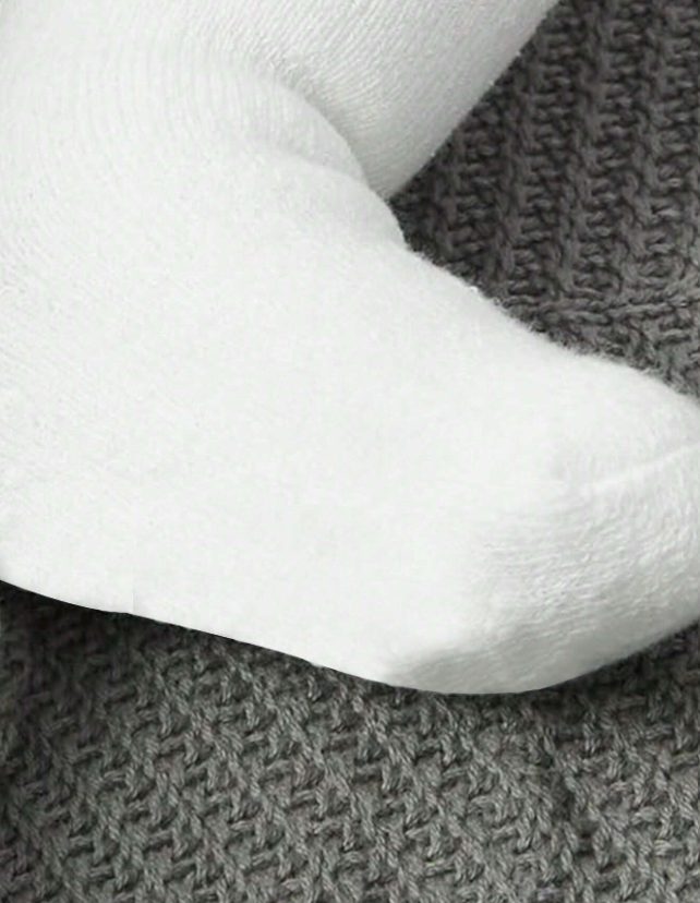 5 pares Calcetines sólidos de bebé con dobladillo grueso y cálido, otoño e invierno