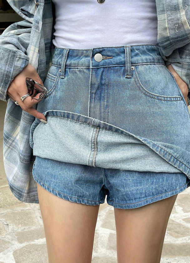 Dazy Star Falda pantalón informal de mezclilla para mujer en verano