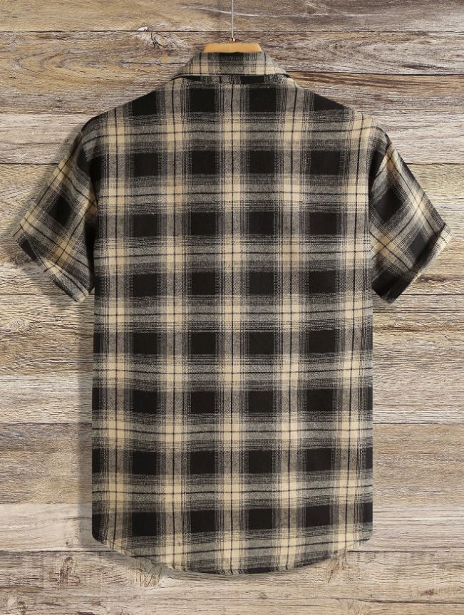 Manfinity Homme Hombres Camisa con estampado de cuadros sin camiseta
