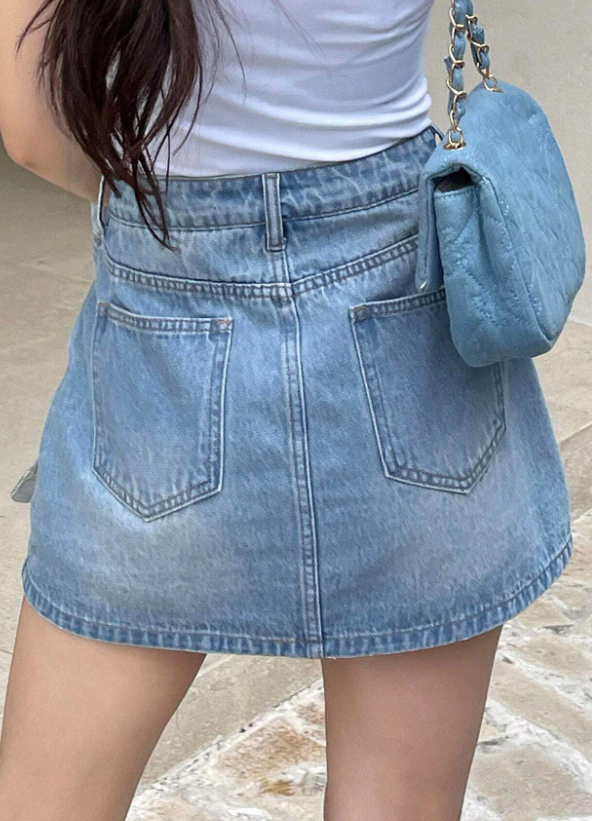 Dazy Star Falda pantalón informal de mezclilla para mujer en verano